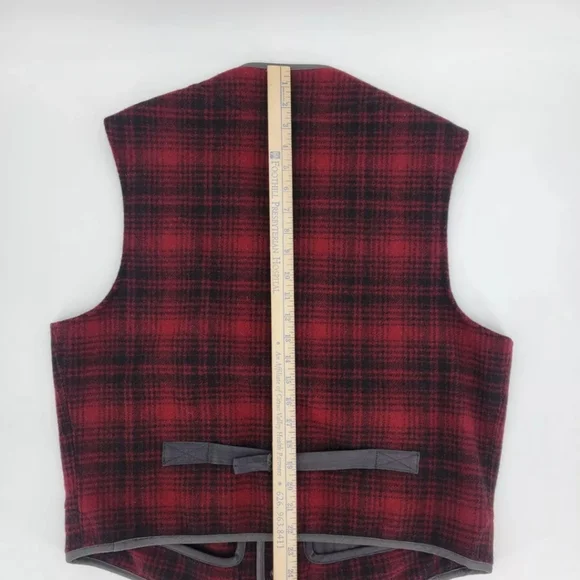 Vintage DOUBLE RL RRL Ralph Lauren Wool Vest Plaid Pattern L Size